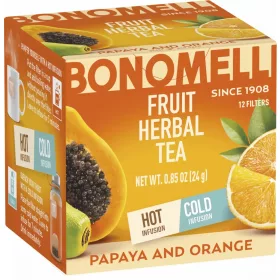 Bonomelli Papaya és narancs gyógynövényes tea, 12 filter