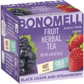   Bonomelli Fekete szőlő és eper gyógynövényes tea, 12 filter