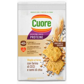   Cuore Sfoglie al forno – sült kréker csicseriborsó, árpa és zabliszttel, chiamaggal, B1-vitaminnal, 170g