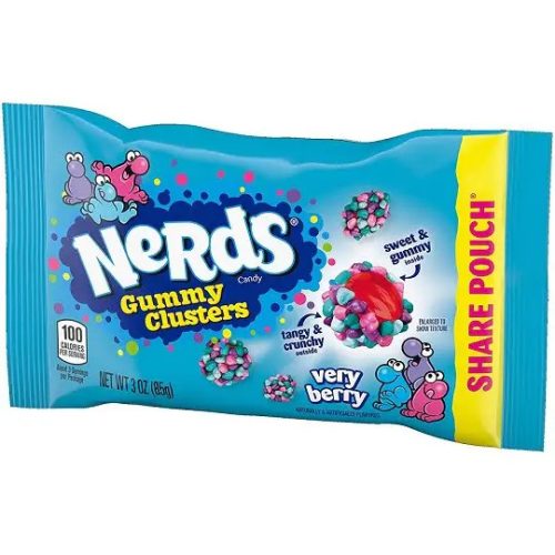 Wonka Nerds Gummy Clusters bogyós gyümölcs ízű rágós gumicukor 85g