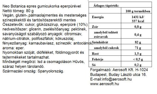 UNICONF Neo Botanica epres gumicukorka eperpürével,80g