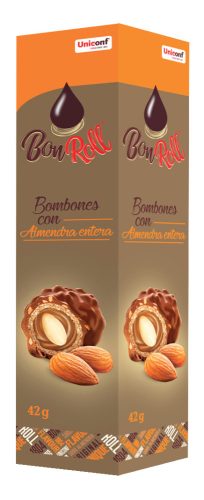 BonRoll bonbon golyó, mandula ízesítéssel, dobozban, 42g