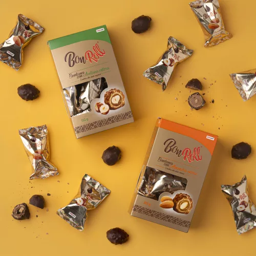 BonRoll bonbon golyó, mandula ízesítéssel, dobozban, 42g