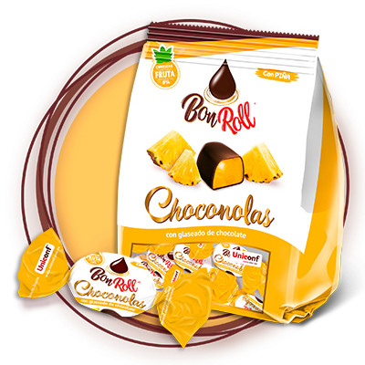 BonRoll étcsokoládéval bevont zselécukor, ananász ízesítéssel, 80gr