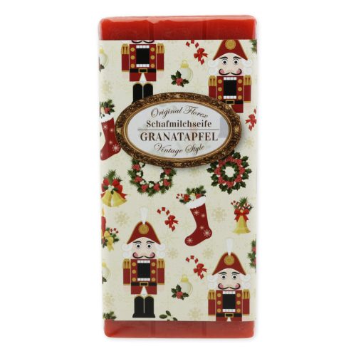 FLOREX Bio-Juhtejes karácsonyi natúr szappan Diótörő - 100g - Gránátalma illattal Vintage Kollekció