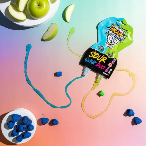 Brain Blasterz Sour Gunk Duo: Kék málna és alma íz 56 ml