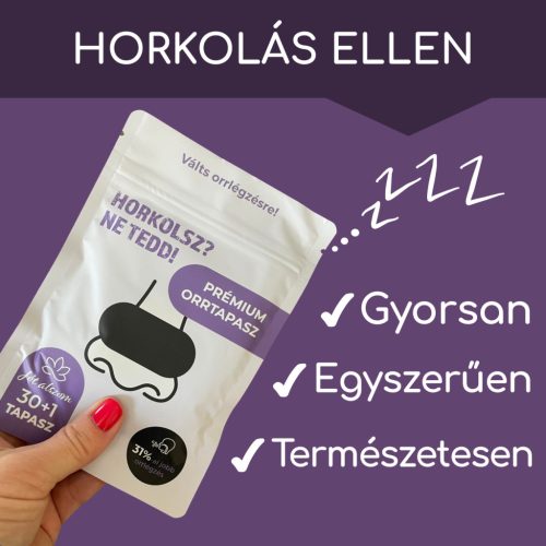Prémium orrtapasz horkolás ellen – 30 db +ajándék szájtapasz