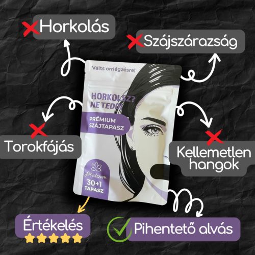 Prémium szájtapasz horkolás ellen – 30db + ajándék orrtapasz