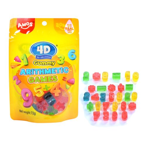 Amos 4D Fun&Play Arithmetic Games vegyes gyümölcsízű gumicukor betű formában 85g