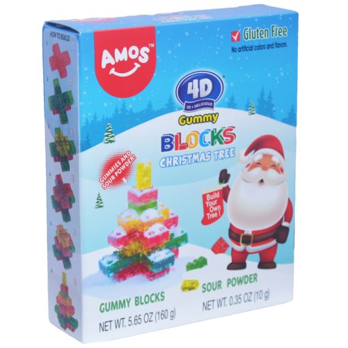 AMOS 4D Karácsonyfa savanyúcukor szórással 160g+10g