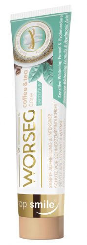 Worseg top smile coffee&tea care sensitive Fehérítő fogkrém érzékeny fogakra kávé és tea okozta elszíneződések csökkentésére, 75 ml