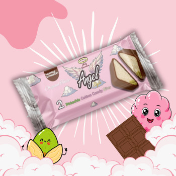 Hashtag Schmeckt Angel Style Tejcsokoládé pisztáciakrém és vattacukor töltelékkel 40g 