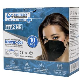   LIMITLESS FFP2 professzionális védőmaszk FEKETE 10 db, 1X csomagolva