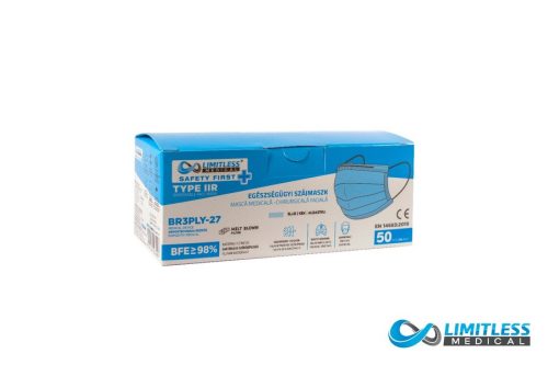LIMITLESS egészségügyi szájmaszk KÉK, 50db/doboz