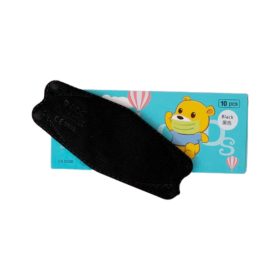   DOC NFW FFP2 ergonomikus szuperhős gyerekmaszk - Szelep nélküli, 10 db/doboz, egyesével csomagolva dobozon belül, FEKETE