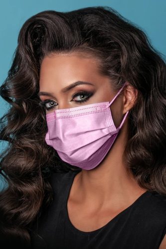 ELYSIUM Typ IIR 3 rétegű, sebészeti arcmaszk , rózsaszín , 10 db/csomag