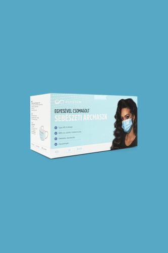 ELYSIUM Typ IIR 3 rétegű, egyesével csomagolt, sebészeti arcmaszk , kék ,  50 db/csomag
