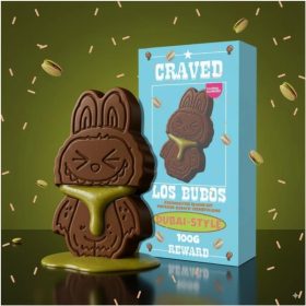   Schmeckt Los Bubos étcsokoládé, krémes pisztácia „Dubai Style” töltelékkel, 100 gramm