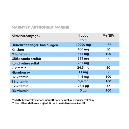 MARNYS ARTROHELP MARINE - 10 000 MG HALKOLLAGÉN TARTALMÚ ÉTREND KIEGÉSZÍTŐ TRIÓ CSOMAG