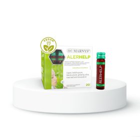   MARNYS ALERHELP, KAPRIBOGYÓ-,OLASZ SZALMAGYOPÁR-,FEKETE RIBISZKE-,GINZENG-,OLAJFALEVÉL KIVONATOT ÉS REZVERATROLT TARTALMAZÓ FOLYÉKONY ÉTREND-KIEGÉSZITŐ IVÓAMPULLA