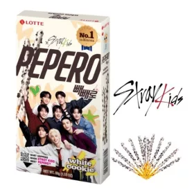 Lotte Pepero Stray Kids fehér csokis kekszes pálcika - 32g