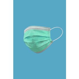   Mercator opero® type II 3-rétegű nem szőtt textil anyagú, gumis sebészi-műtős arcmaszk - Zöld - 50 db/doboz