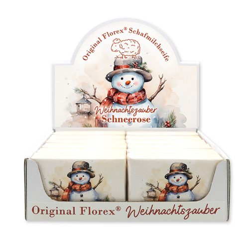 FLOREX Bio-Juhtejes karácsonyi natúr szappan Hóember - 150g - Karácsonyi rózsa illattal